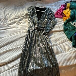 Nastygal chrome metallic maxi dress